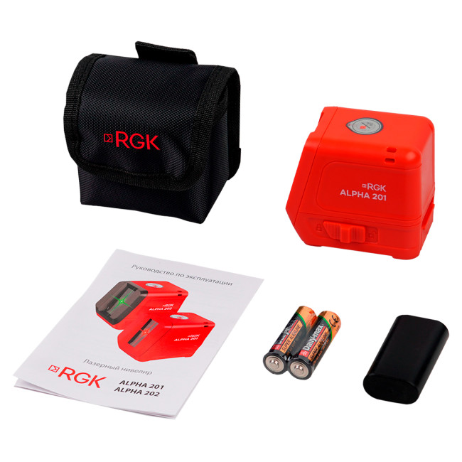 Лазерный уровень RGK ALPHA 201 с красным лучом в Красноярске