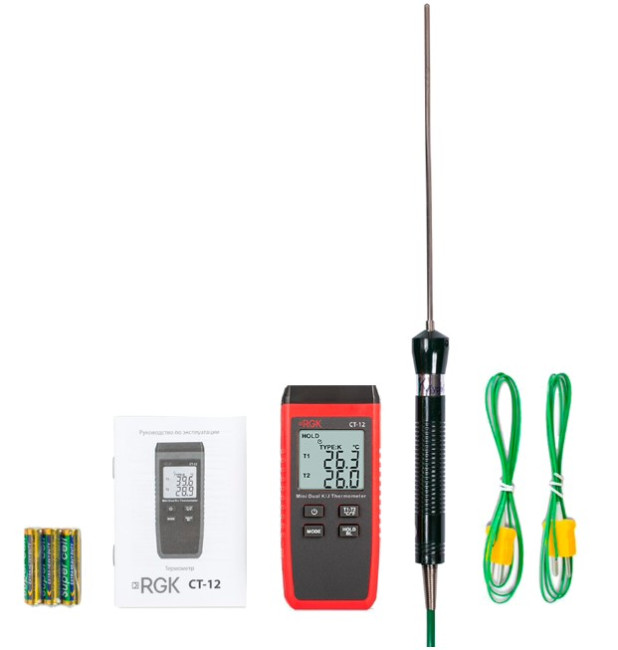 Термометр RGK CT-12 с погружным зондом температуры TR-10W с поверкой в Красноярске
