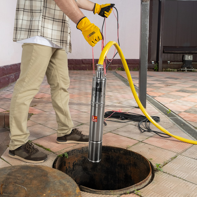 Скважинный насос DWS-3,5-100, винтовой, диаметр 3,5", 800 Вт, 1700 л/ч, напор 100 м Denzel в Красноярске