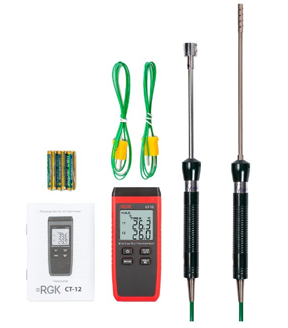 Термометр RGK CT-12 с зондом температуры воздуха TR-10A и поверхностным зондом TR-10S в Красноярске