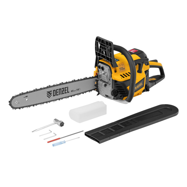 Пила цепная бензиновая DS-5218, шина 45 см, 52 см3, 3 л.с, шаг 0,325, паз 1,5 мм, 72 звена Denzel в Красноярске