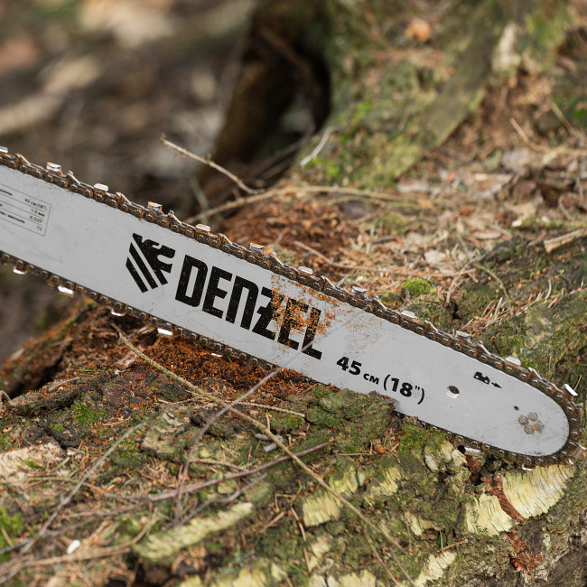Пила цепная бензиновая DS-5218, шина 45 см, 52 см3, 3 л.с, шаг 0,325, паз 1,5 мм, 72 звена Denzel в Красноярске