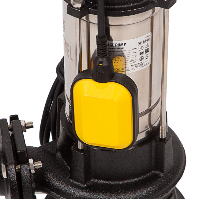Фекальный насос FP1800-KS, 1800 Вт, напор 17 м, 26000 л/ч, нож-измельчитель Denzel в Красноярске