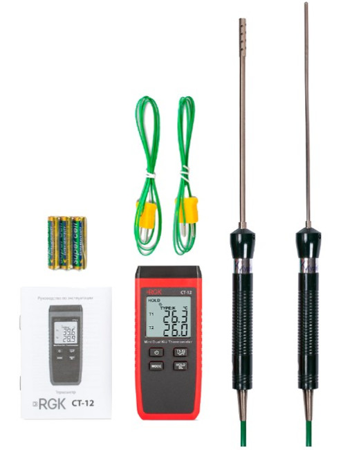 Термометр RGK CT-12 с зондом температуры воздуха TR-10A и погружным зондом температуры TR-10W в Красноярске