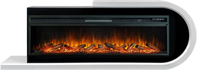 Каминокомплект Basel 60 R - Белый с черным с очагом Vision 60 LOG LED в Красноярске