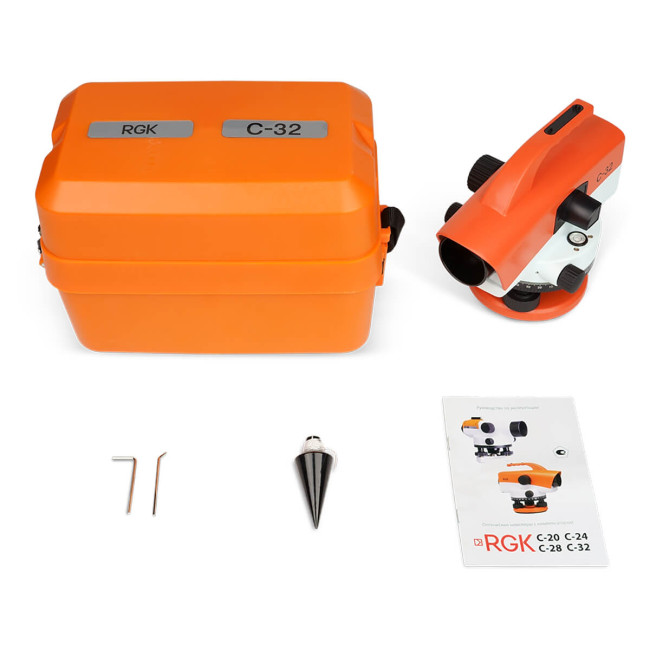 Комплект оптический нивелир RGK C-32 + штатив S6-N + рейка AMO S4 в Красноярске