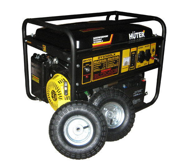 Портативный бензогенератор HUTER DY6500LX с колесами в Красноярске