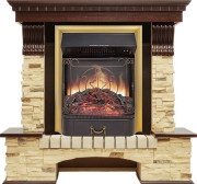 Каминокомплект Pierre Luxe угловой - Темный дуб / Сланец с очагом Majestic FX M Brass Каминокомплект Pierre Luxe угловой - Темный дуб / Сланец с очагом Majestic FX M Brass