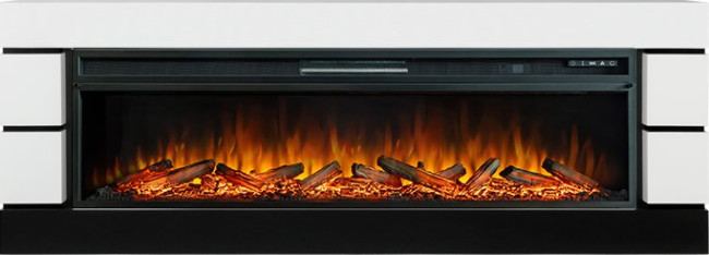 Каминокомплект Modern 60 SFT (Разборный) - Белый с черным с очагом Vision 60 LOG LED в Красноярске
