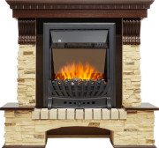Каминокомплект Pierre Luxe - Темный дуб / Сланец с очагом Aspen Black Каминокомплект Pierre Luxe - Темный дуб / Сланец с очагом Aspen Black