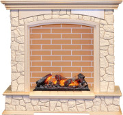 Каминокомплект Preston - Слоновая кость с патиной / Кирпич с очагом Cassette 600 NH Каминокомплект Preston - Слоновая кость с патиной / Кирпич с очагом Cassette 600 NH