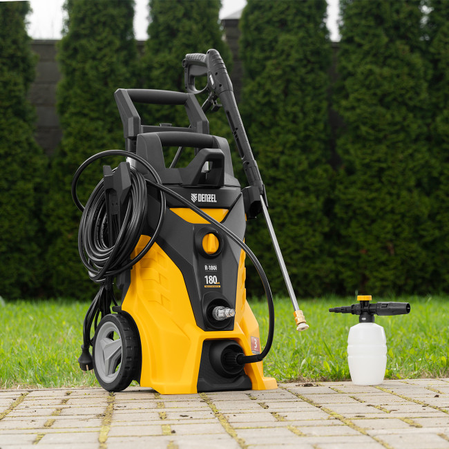 Моечная машина высокого давления R-180i, 2400 Вт, 180 бар, 7.5 л/мин, асинхронный двигатель Denzel в Красноярске Моечная машина высокого давления R-180i, 2400 Вт, 180 бар, 7.5 л/мин, асинхронный двигатель Denzel в Красноярске