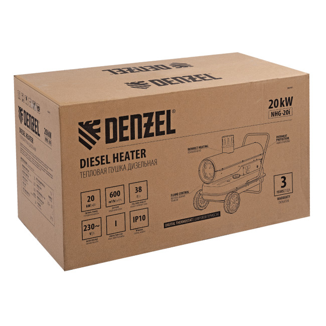 Дизельная тепловая пушка NHG-20i, 20 кВт, 600 м3/ч, непрямой нагрев, цифровой термостат Denzel в Красноярске