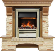 Каминокомплект Pierre Luxe - Дуб / Сланец с очагом Cavendish