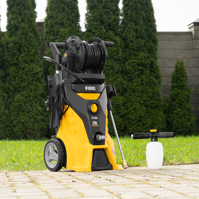 Моечная машина высокого давления R-210iD, 2600 Вт, 210 бар, 8.0 л/мин, асинхронный двигатель, барабан Denzel в Красноярске Моечная машина высокого давления R-210iD, 2600 Вт, 210 бар, 8.0 л/мин, асинхронный двигатель, барабан Denzel в Красноярске