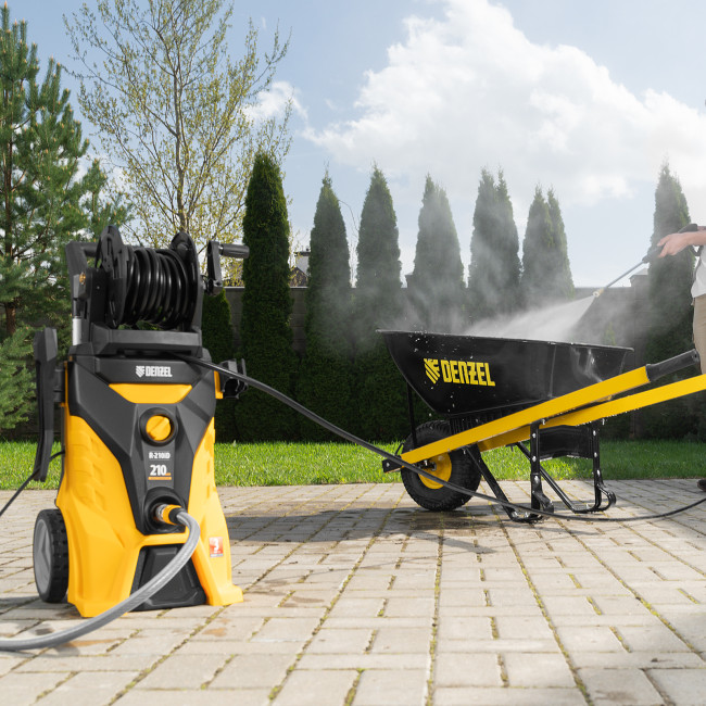 Моечная машина высокого давления R-210iD, 2600 Вт, 210 бар, 8.0 л/мин, асинхронный двигатель, барабан Denzel в Красноярске Моечная машина высокого давления R-210iD, 2600 Вт, 210 бар, 8.0 л/мин, асинхронный двигатель, барабан Denzel в Красноярске