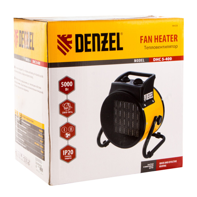 Тепловая пушка, керамический нагреватель (тепловентилятор) DHC 5-400, 230 В, 0.04/3/5 кВт Denzel в Красноярске Тепловая пушка, керамический нагреватель (тепловентилятор) DHC 5-400, 230 В, 0.04/3/5 кВт Denzel в Красноярске