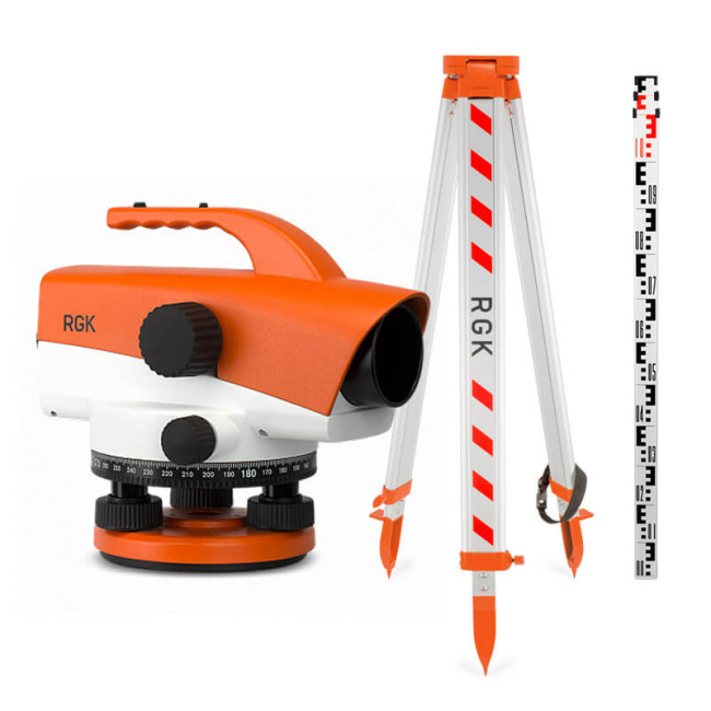 Комплект оптический нивелир RGK C-32 с поверкой + штатив S6-N + рейка RGK TS-7 в Красноярске Комплект оптический нивелир RGK C-32 с поверкой + штатив S6-N + рейка RGK TS-7 в Красноярске