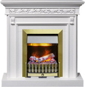 Каминокомплект Valletta - Белый (Ширина 1040 мм) с очагом Danville Antique Brass FB2