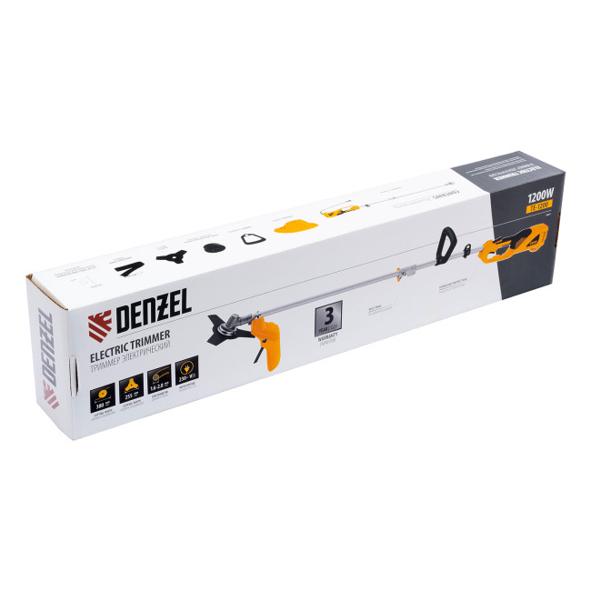 Триммер электрический TE-1200, 1200 Вт, 380 мм, катушка + диск, разборная штанга Denzel в Красноярске Триммер электрический TE-1200, 1200 Вт, 380 мм, катушка + диск, разборная штанга Denzel в Красноярске