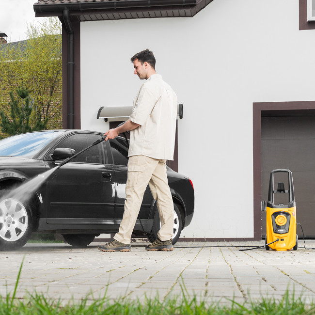 Моечная машина высокого давления R-170, 2000 Вт, 170 бар, 360 л/ч, колесная Denzel в Красноярске