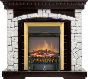 Каминокомплект Glasgow - Венге / Белый с очагом Fobos FX M Brass Каминокомплект Glasgow - Венге / Белый с очагом Fobos FX M Brass