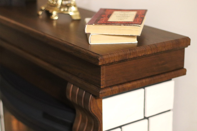 Каминокомплект Porto (Разборный) - Орех каньон/Белый камень с очагом Dioramic 25 LED FX в Красноярске