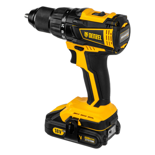 Дрель-шуруповерт аккумуляторная, бесщет. BLDL-IB-18-02, Li-Ion, 18 В, 2 акк. Denzel в Красноярске