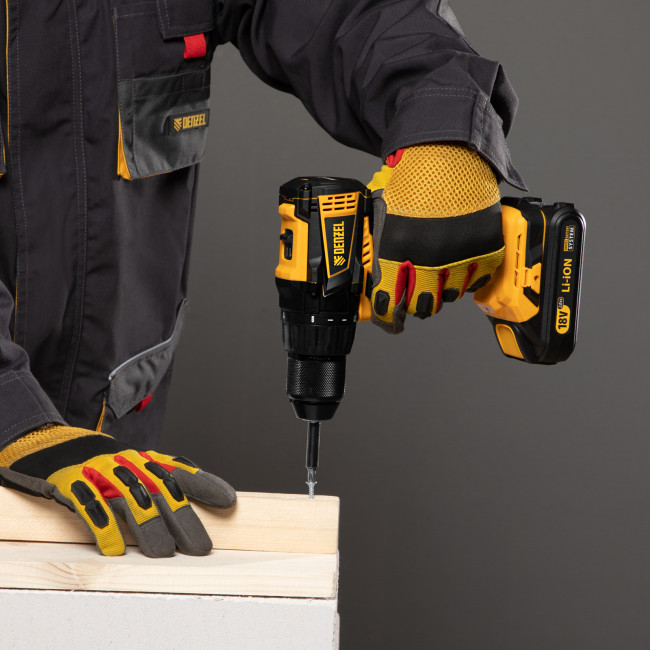 Дрель-шуруповерт аккумуляторная, бесщет. BLDL-IB-18-02, Li-Ion, 18 В, 2 акк. Denzel в Красноярске