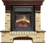 Каминокомплект Pierre Luxe - Темный дуб / Сланец с очагом Majestic FX Black Каминокомплект Pierre Luxe - Темный дуб / Сланец с очагом Majestic FX Black