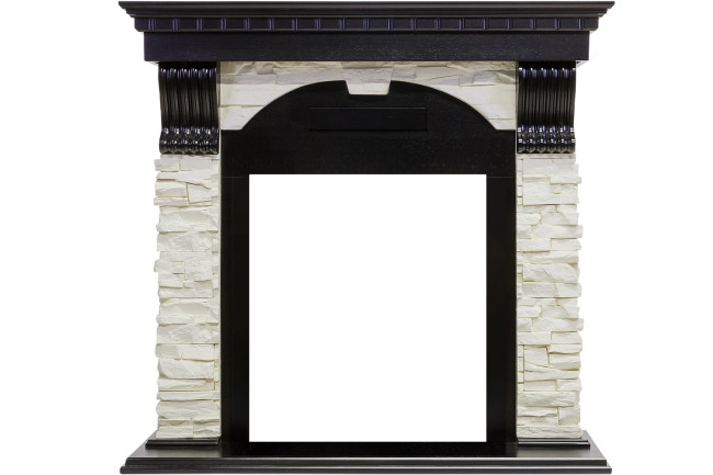 Каминокомплект Dublin - Венге / Сланец белый с очагом Majestic FX Brass в Красноярске