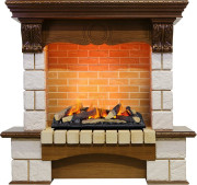 Каминокомплект Pierre Luxe - Дуб / Шампань (Высота 1035мм) с очагом Cassette 600 LNH-INT (с дровами) Каминокомплект Pierre Luxe - Дуб / Шампань (Высота 1035мм) с очагом Cassette 600 LNH-INT (с дровами)