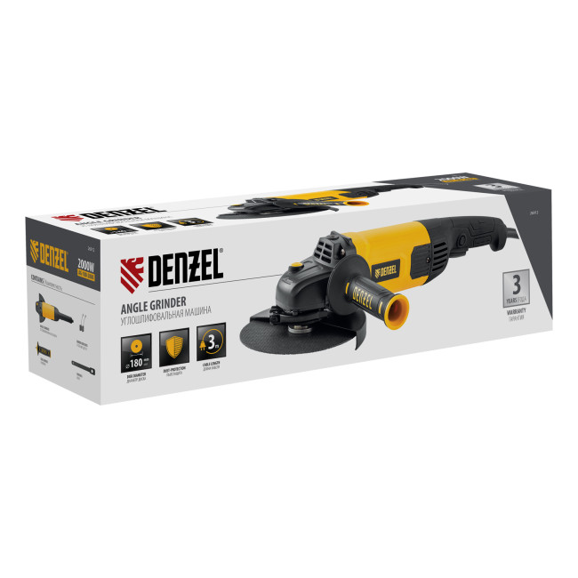 Машина шлифовальная угловая AG180-2000, 2000 Вт, 180 мм, 8500 об/мин Denzel в Красноярске Машина шлифовальная угловая AG180-2000, 2000 Вт, 180 мм, 8500 об/мин Denzel в Красноярске