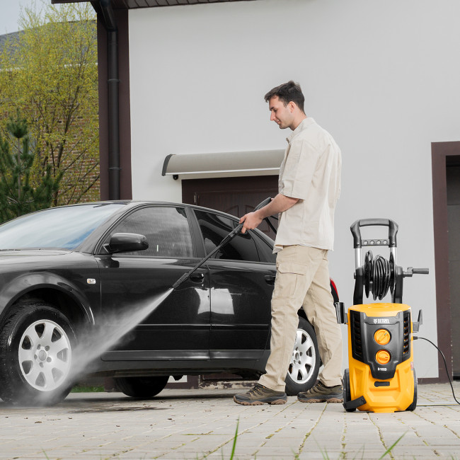 Моечная машина высокого давления R-180D, 2200 Вт, 180 бар, 380 л/ч, с барабаном Denzel в Красноярске Моечная машина высокого давления R-180D, 2200 Вт, 180 бар, 380 л/ч, с барабаном Denzel в Красноярске