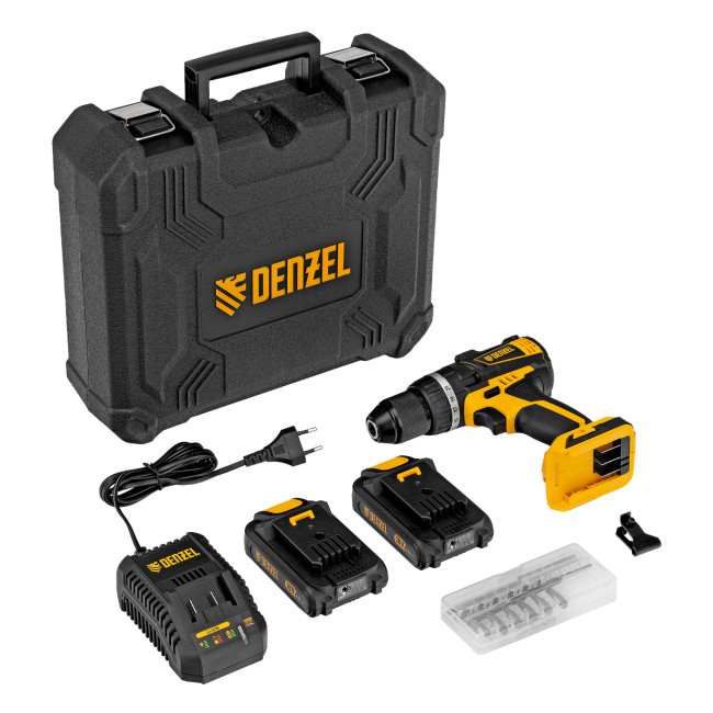 Дрель-шуруповерт аккумуляторная ударная бесщет CIDB-IB-18-02, Li-Ion, 18 В, 2 акк. Denzel в Красноярске