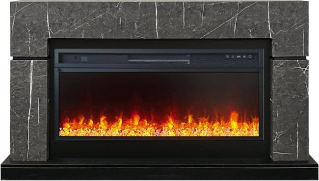 Каминокомплект Lindos 42 SFT - Серый мрамор (Ширина 1470мм) с очагом Vision 42 LED в Красноярске