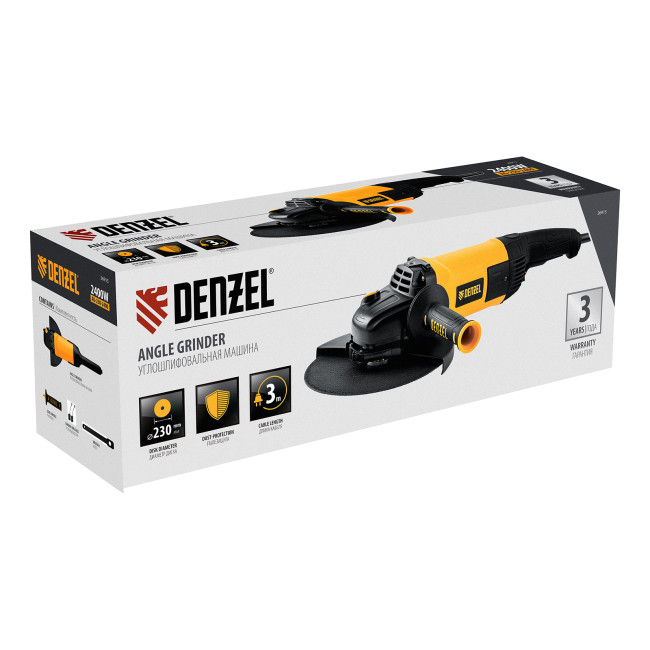 Машина шлифовальная угловая AG230-2400, 2400 Вт, 230 мм, 6000 об/мин Denzel в Красноярске Машина шлифовальная угловая AG230-2400, 2400 Вт, 230 мм, 6000 об/мин Denzel в Красноярске