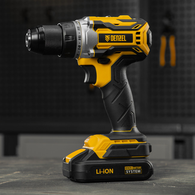 Дрель-шуруповерт аккумуляторная, бесщет. BLDL-18-02 Li-Ion, 18 В Denzel в Красноярске