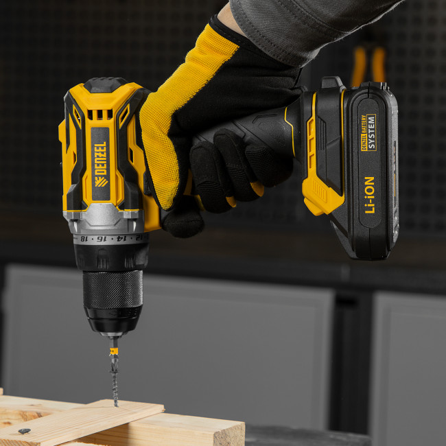 Дрель-шуруповерт аккумуляторная, бесщет. BLDL-18-02 Li-Ion, 18 В Denzel в Красноярске