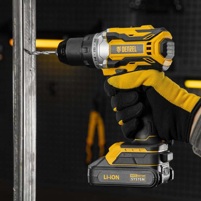 Дрель-шуруповерт аккумуляторная, бесщет. BLDL-18-02 Li-Ion, 18 В Denzel в Красноярске