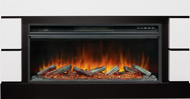 Каминокомплект Modern 42 SFT - Белый с черным с очагом Vision 42 LOG LED в Красноярске