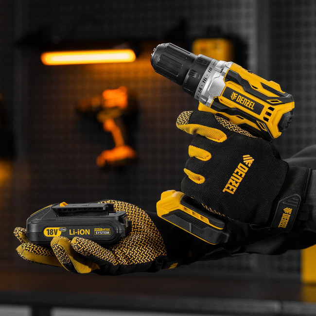 Дрель-шуруповерт аккумуляторная, бесщет. BLDL-18-0 Li-Ion, 18 В Denzel в Красноярске