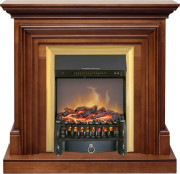 Каминокомплект Bradford - Орех с очагом Fobos FX M Brass Каминокомплект Bradford - Орех с очагом Fobos FX M Brass