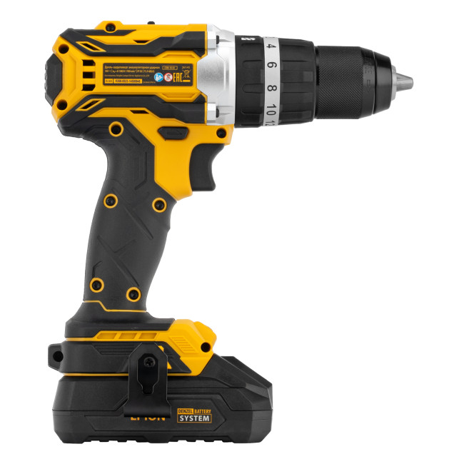 Дрель-шуруповерт аккумуляторная ударная бесщет CIDB-18-02, Li-Ion, 18 В Denzel в Красноярске