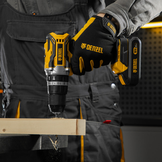 Дрель-шуруповерт аккумуляторная ударная бесщет CIDB-18-02, Li-Ion, 18 В Denzel в Красноярске