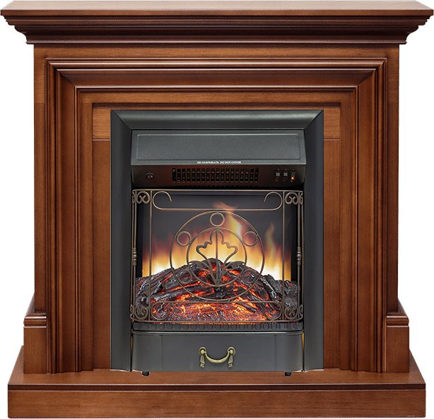 Каминокомплект Bradford - Орех с очагом Majestic FX Black в Красноярске