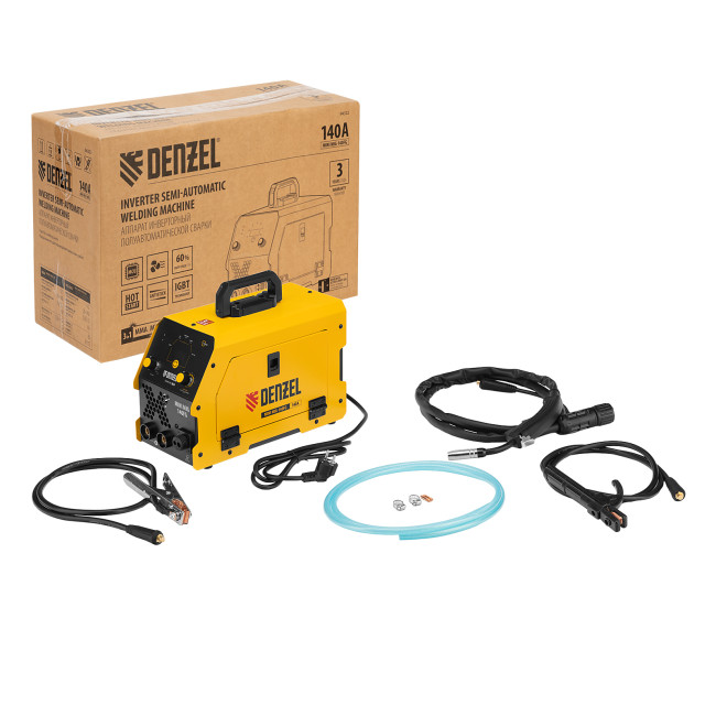 Аппарат инвертор. полуавтомат. сварки Mini MIG-140FG, 140 А, ПВ 60% Denzel в Красноярске