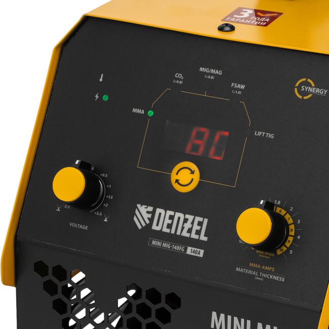 Аппарат инвертор. полуавтомат. сварки Mini MIG-140FG, 140 А, ПВ 60% Denzel в Красноярске