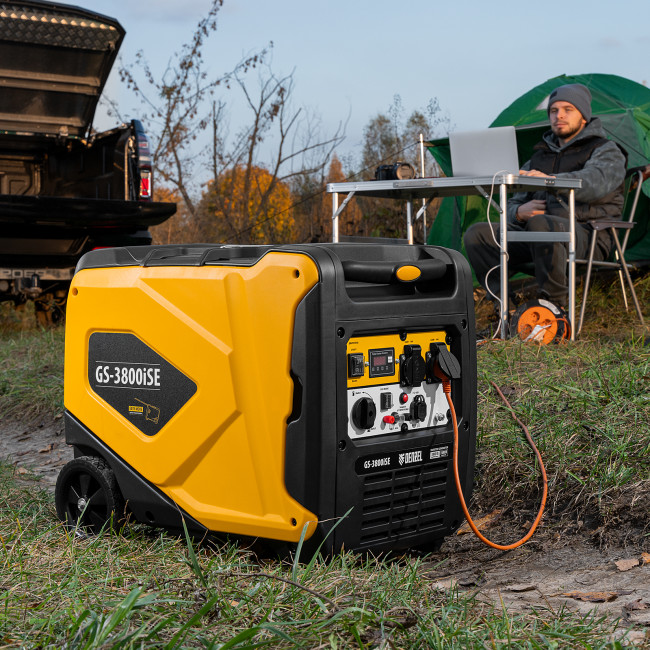 Генератор инверторный GS-3800iSE, 3,8 кВт, 230 В, закрытый корпус,электростартер Denzel в Красноярске Генератор инверторный GS-3800iSE, 3,8 кВт, 230 В, закрытый корпус,электростартер Denzel в Красноярске