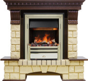 Каминокомплект Pierre Luxe - Темный дуб / Шампань (Высота 1050мм) с очагом Cavendish